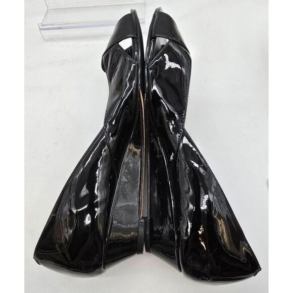 Cole Haan Black Patent Leather Peep-Toe Heels Womens Size 7.5 Elegant Dress Shoe - Picture 5 of 9